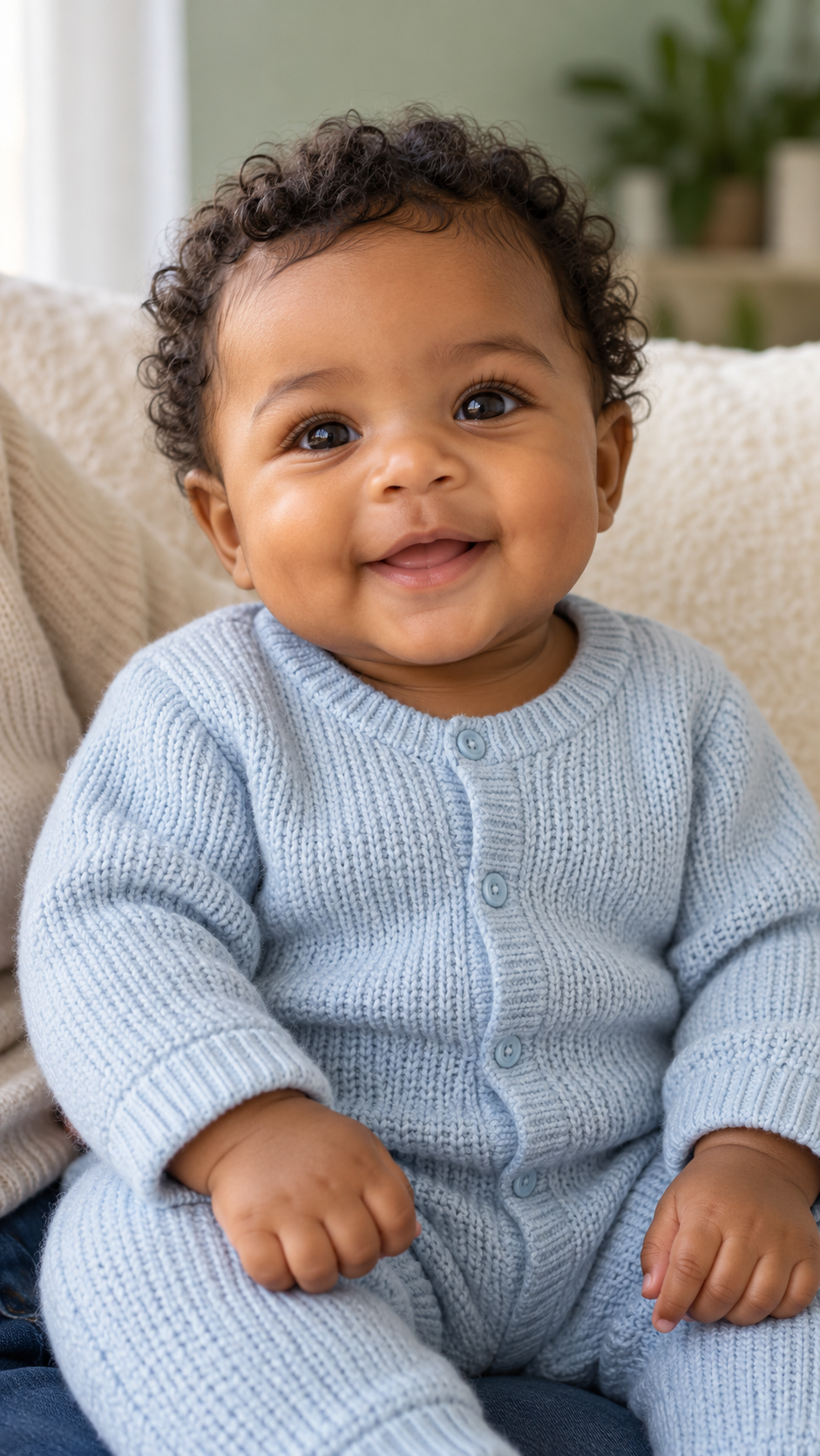 Original fictional baby photo before AI mustache generation