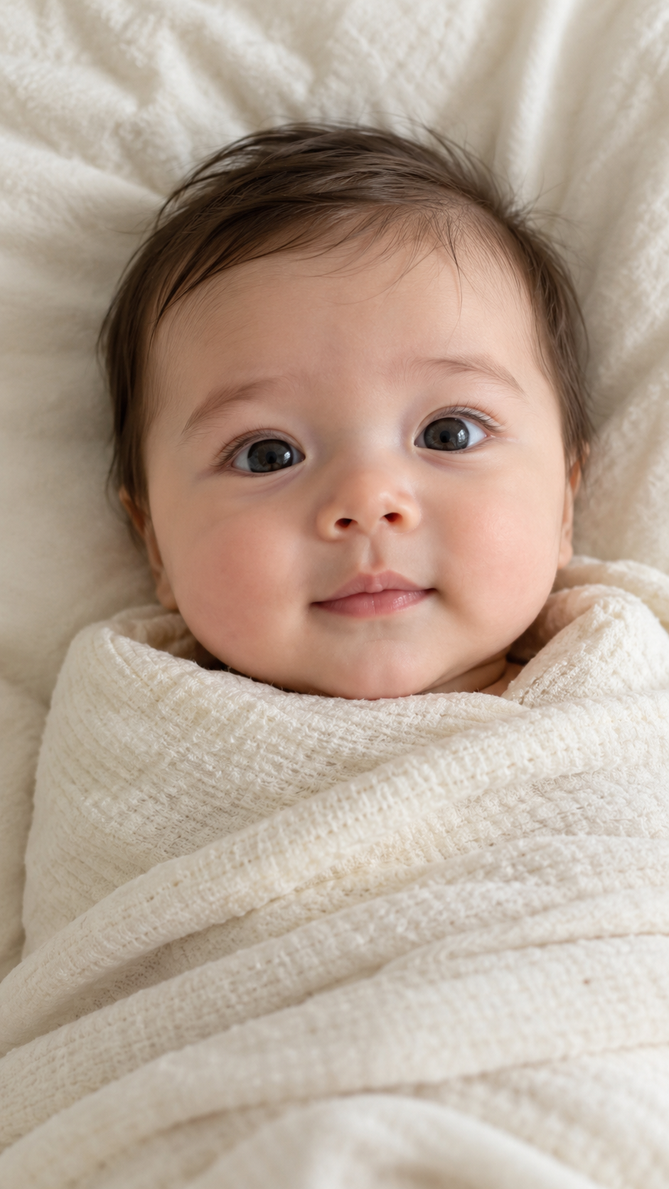 Original fictional baby photo before AI mustache generation